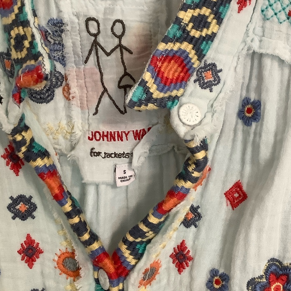 Johnny Was Multicolor Embroidered Shirt size L - Picture 2 of 9